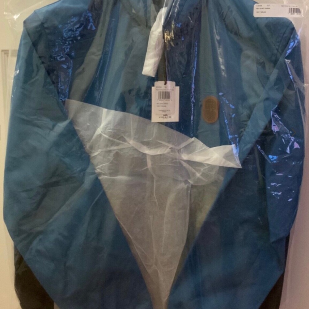 Coach Reversible Short Parka Style C3034 Size L Color Blue/Chambray MSRP $398